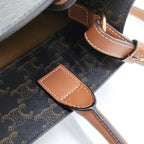 Celine 2-Way Shoulder Bag Tote Triomphe Small Bartical Cabas Brown — view 7