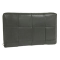 Bottega Veneta Cassette Zip Around Wallet Maxi Intrecciato Leather Dark Khaki
