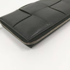 Bottega Veneta Cassette Zip Around Wallet Maxi Intrecciato Leather Dark Khaki — view 5