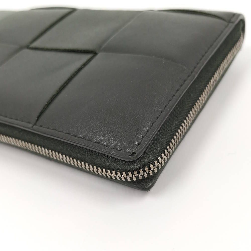 Bottega Veneta Cassette Zip Around Wallet Maxi Intrecciato Leather Dark Khaki — view 4