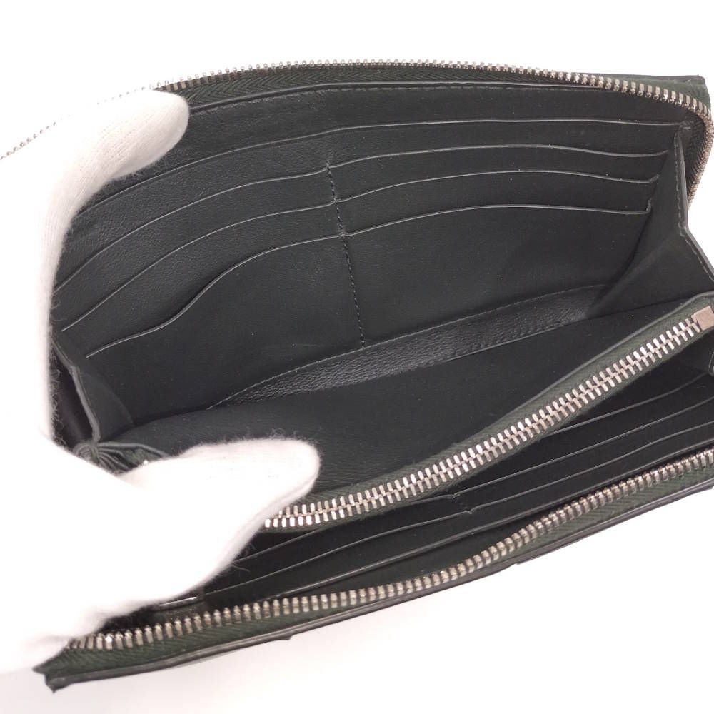 Bottega Veneta Cassette Zip Around Wallet Maxi Intrecciato Leather Dark Khaki — view 8