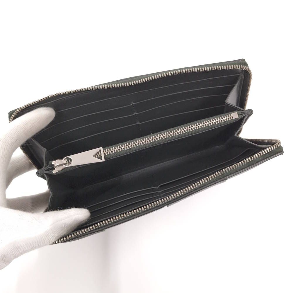 Bottega Veneta Cassette Zip Around Wallet Maxi Intrecciato Leather Dark Khaki — view 2
