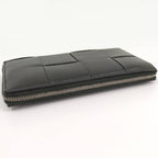 Bottega Veneta Cassette Zip Around Wallet Maxi Intrecciato Leather Dark Khaki — view 6