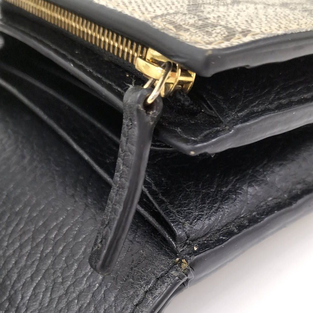 Gucci GG Marmont Trifold Wallet Leather Black Beige — view 7