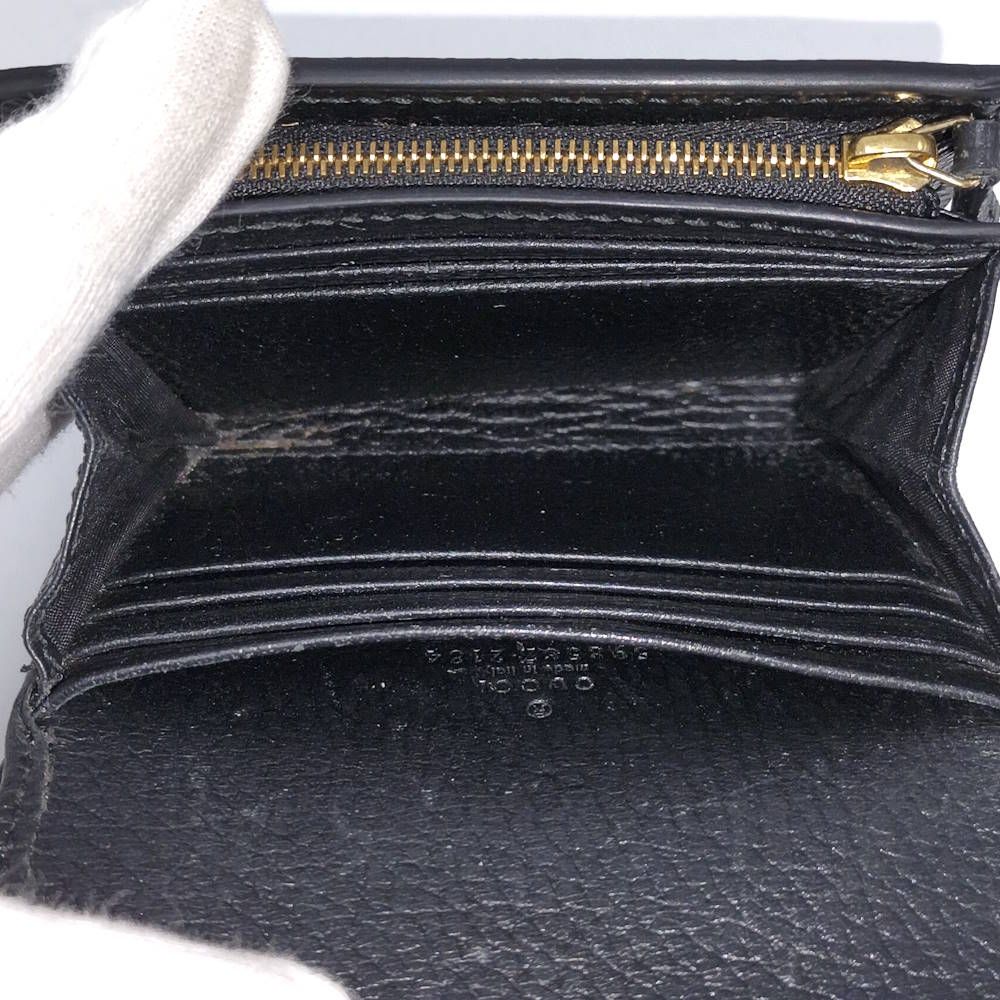 Gucci GG Marmont Trifold Wallet Leather Black Beige — view 9