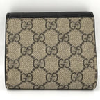 Gucci GG Marmont Trifold Wallet Leather Black Beige — view 3
