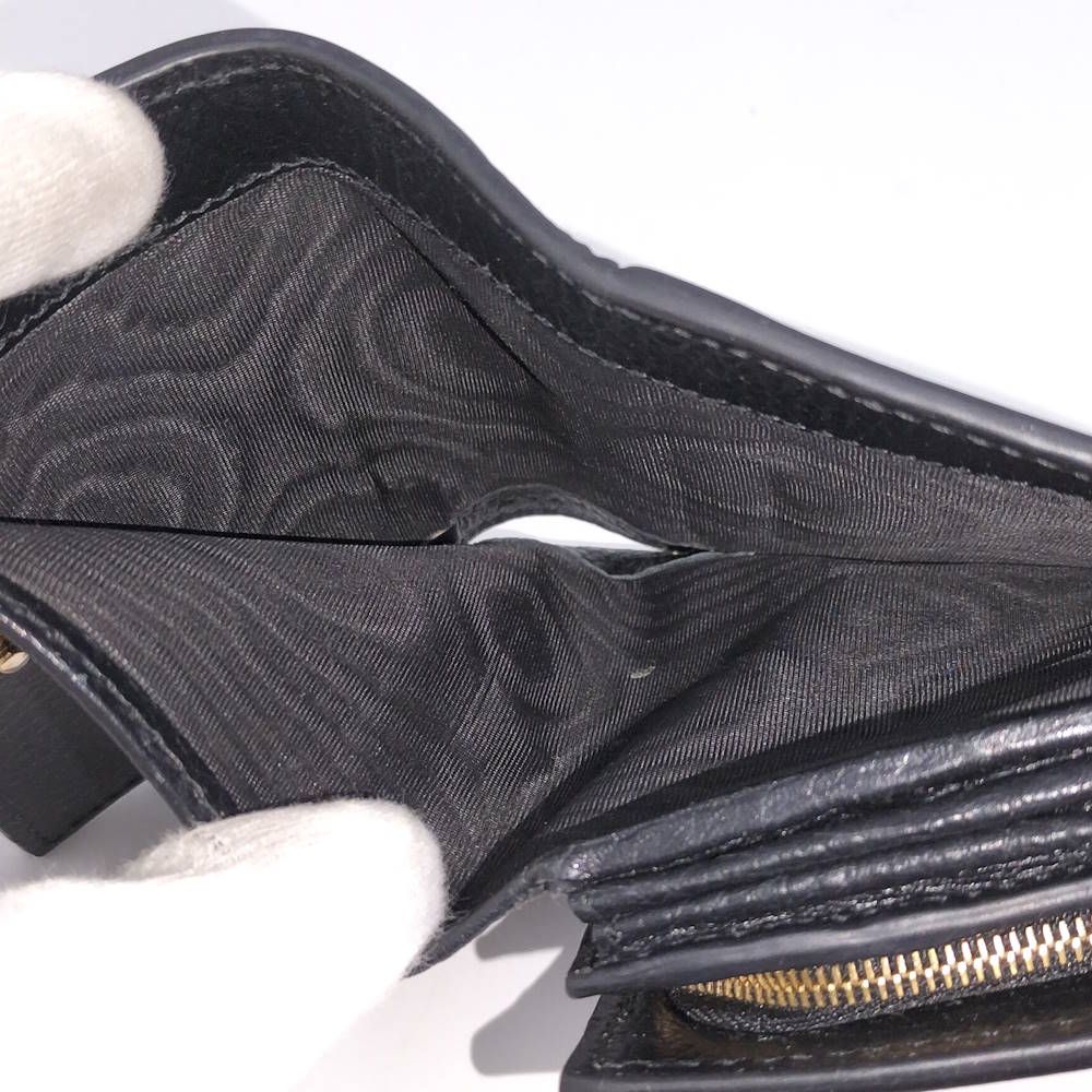 Gucci GG Marmont Trifold Wallet Leather Black Beige — view 8