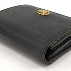 Gucci GG Marmont Trifold Wallet Leather Black Beige — view 4
