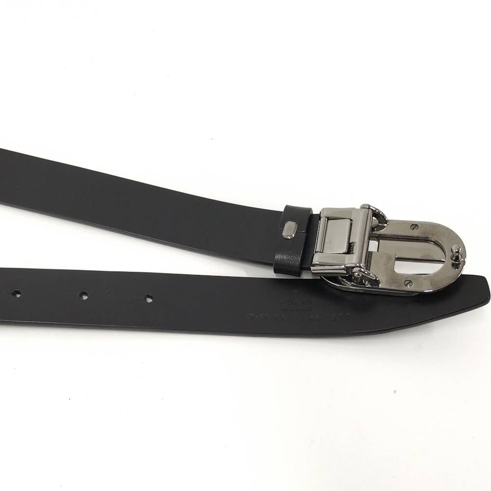 Gucci Belt Interlocking Leather Black Silver 70.28 — view 6