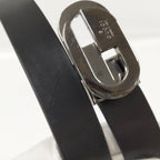 Gucci Belt Interlocking Leather Black Silver 70.28 — view 8