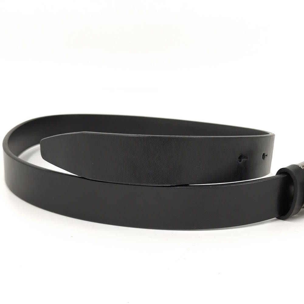 Gucci Belt Interlocking Leather Black Silver 70.28 — view 4