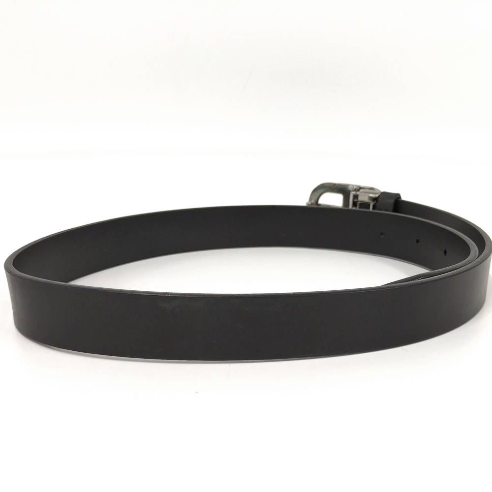 Gucci Belt Interlocking Leather Black Silver 70.28 — view 3
