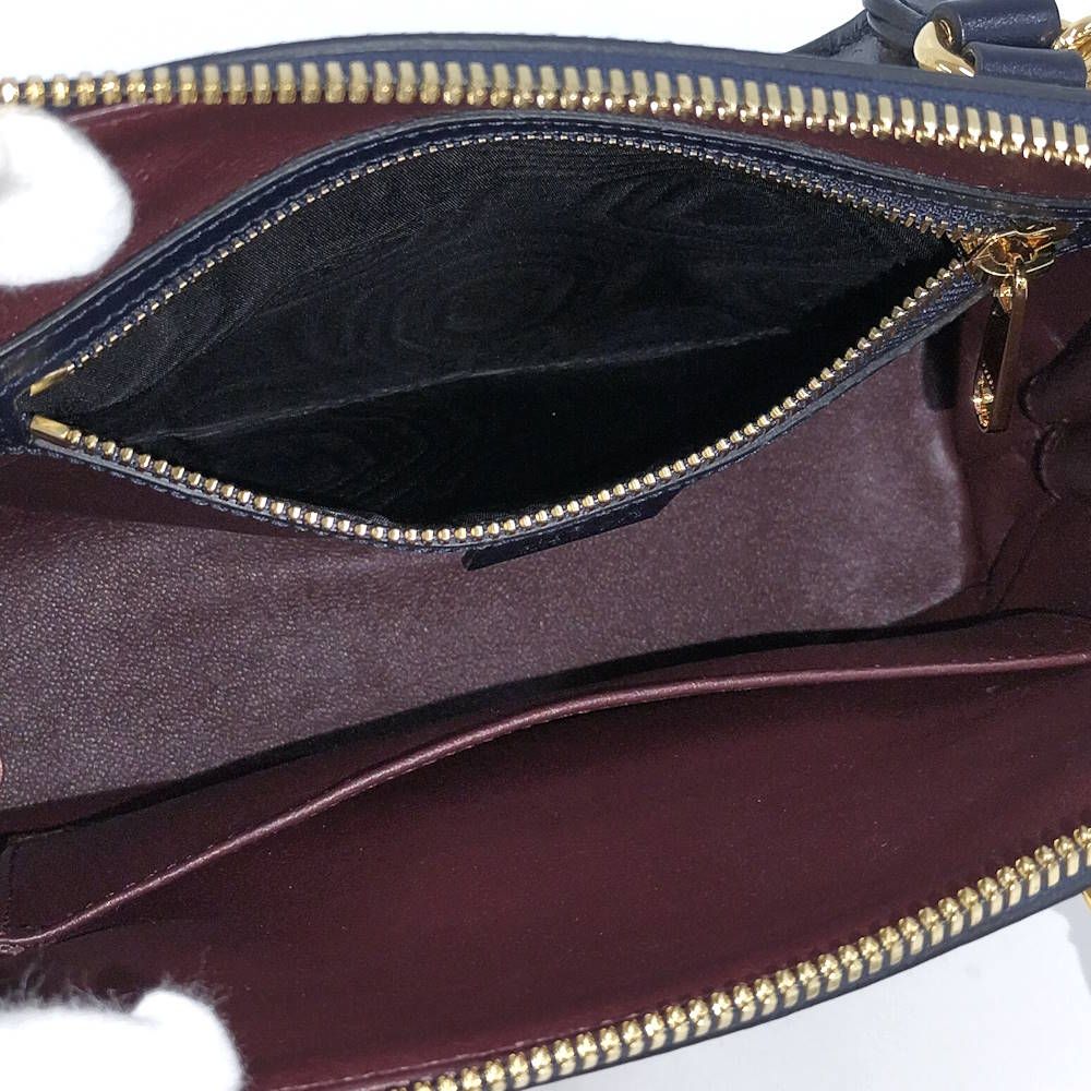 Gucci 2-Way Shoulder Bag Horsebit Canvas Leather Beige Navy — view 9