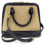 Gucci 2-Way Shoulder Bag Horsebit Canvas Leather Beige Navy — view 2