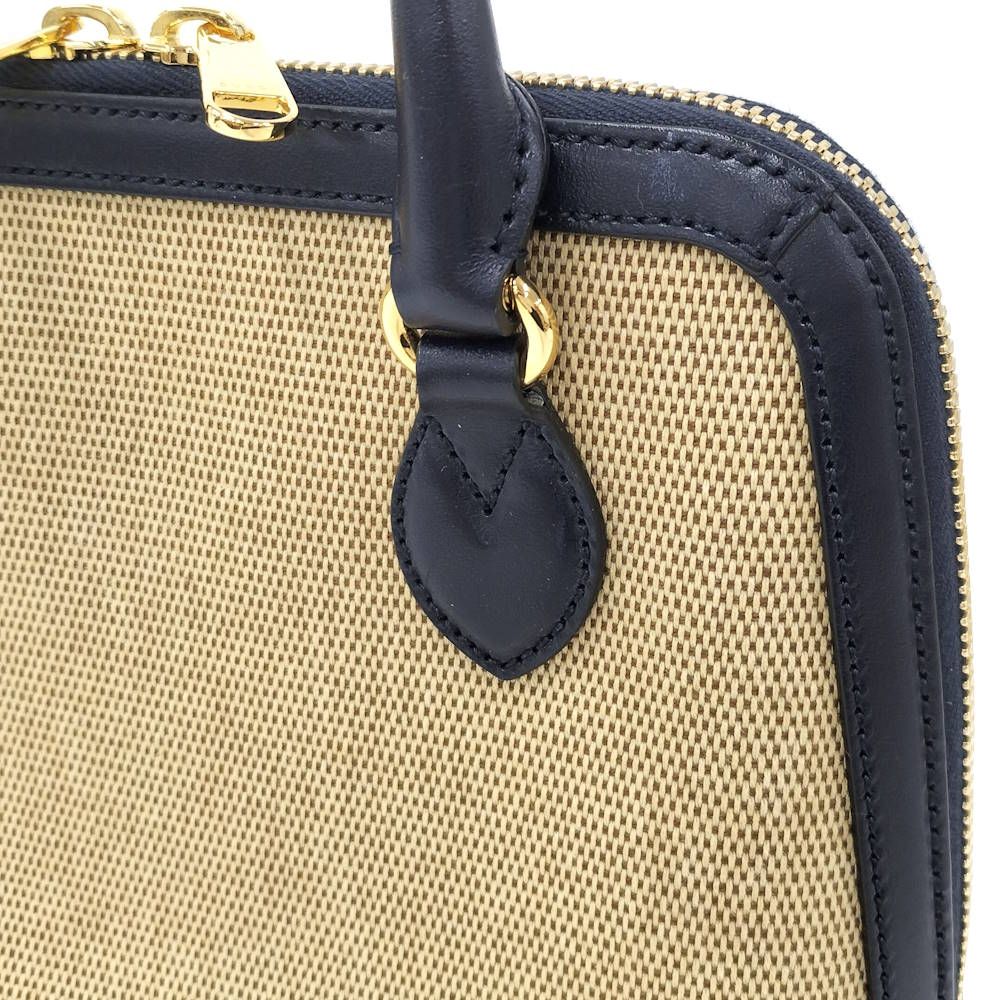 Gucci 2-Way Shoulder Bag Horsebit Canvas Leather Beige Navy — view 7