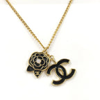 Chanel CC Logo Camellia Necklace