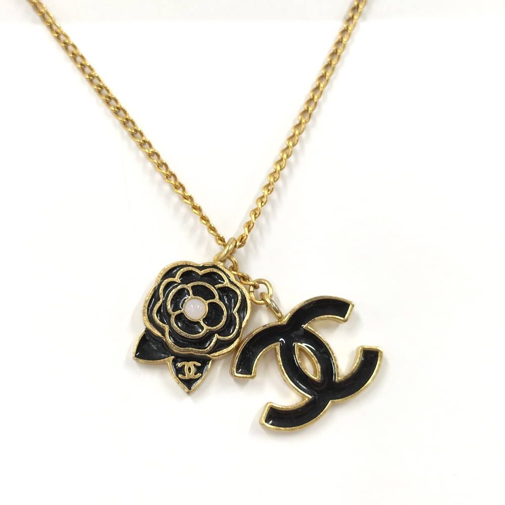 Chanel CC Logo Camellia Necklace