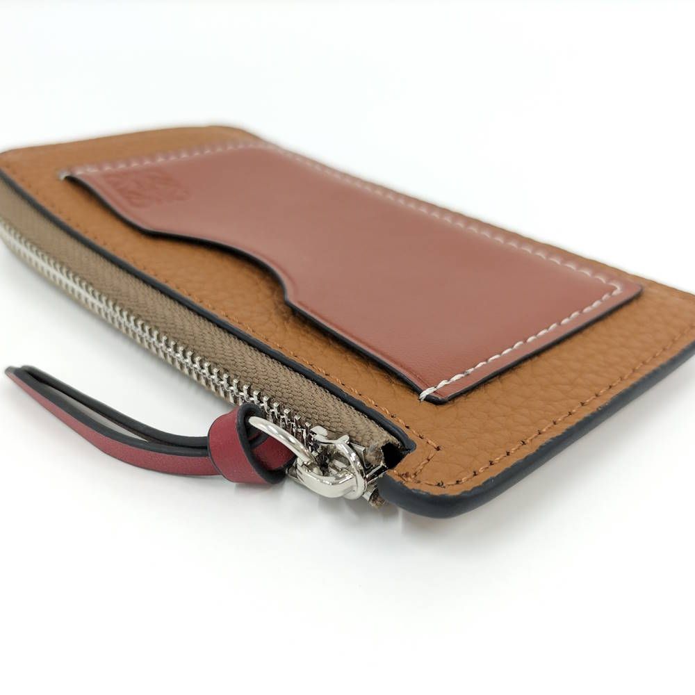Loewe Coin Case L-shaped Zipper Leather Brown — view 3