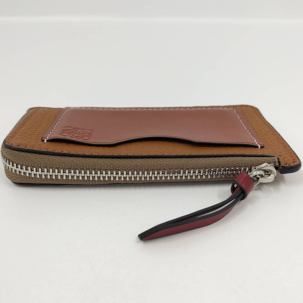 Loewe Coin Case L-shaped Zipper Leather Brown — view 5
