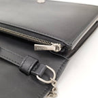 Celine Frame Chain Shoulder Wallet Fleece Leather Black — view 8