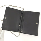 Celine Frame Chain Shoulder Wallet Fleece Leather Black — view 7