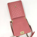 Chanel Boy Shoulder Bag Caviar Leather Pink — view 7