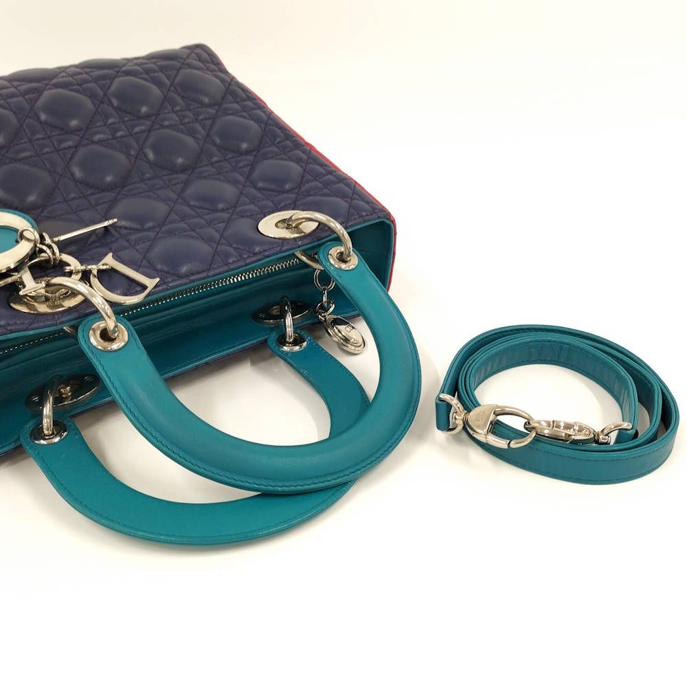 Dior Lady Dior Cannage 2-Way Bag Leather Tricolor — view 6