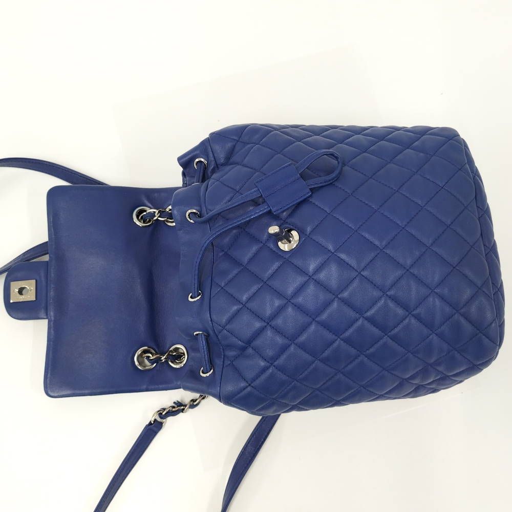 Chanel Backpack Quilted Lambskin Blue — view 7