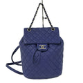 Chanel Backpack Quilted Lambskin Blue