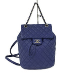 Chanel Backpack Quilted Lambskin Blue