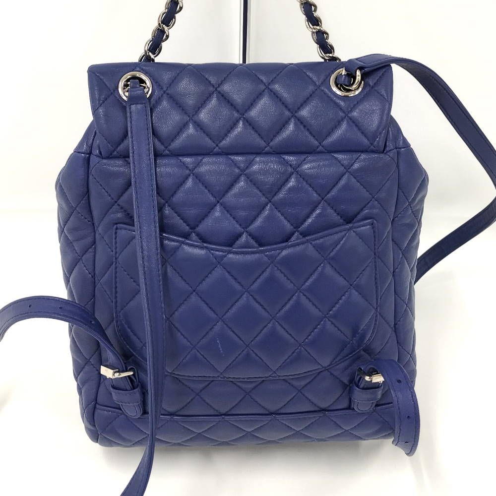Chanel Backpack Quilted Lambskin Blue — view 2