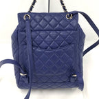 Chanel Backpack Quilted Lambskin Blue — view 2