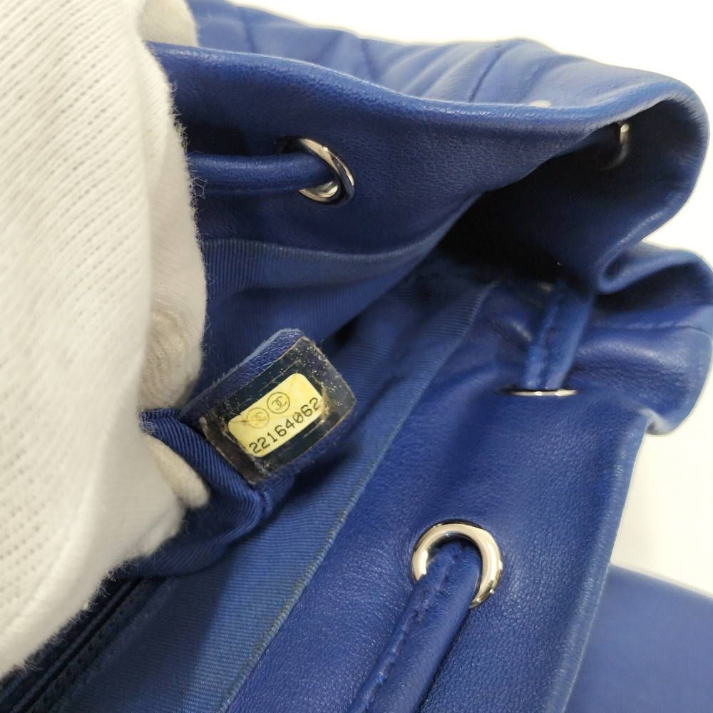 Chanel Backpack Quilted Lambskin Blue — view 9
