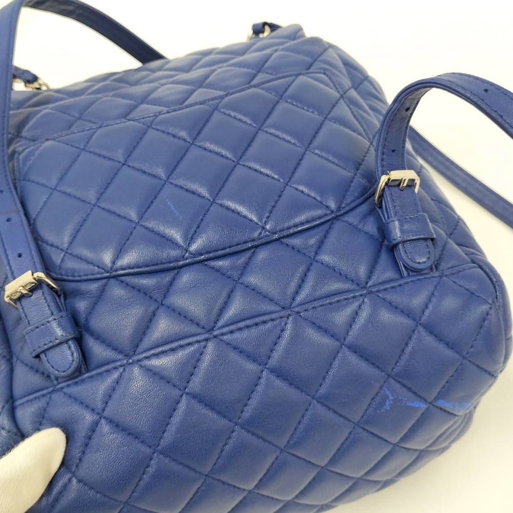Chanel Backpack Quilted Lambskin Blue — view 6
