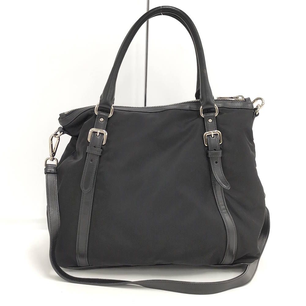 Prada 2-Way Handbag Black Tessuto Leather — view 2