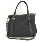Prada 2-Way Handbag Black Tessuto Leather — view 2