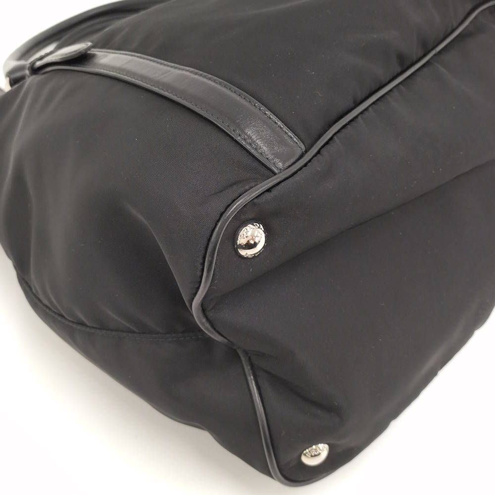 Prada 2-Way Handbag Black Tessuto Leather — view 3