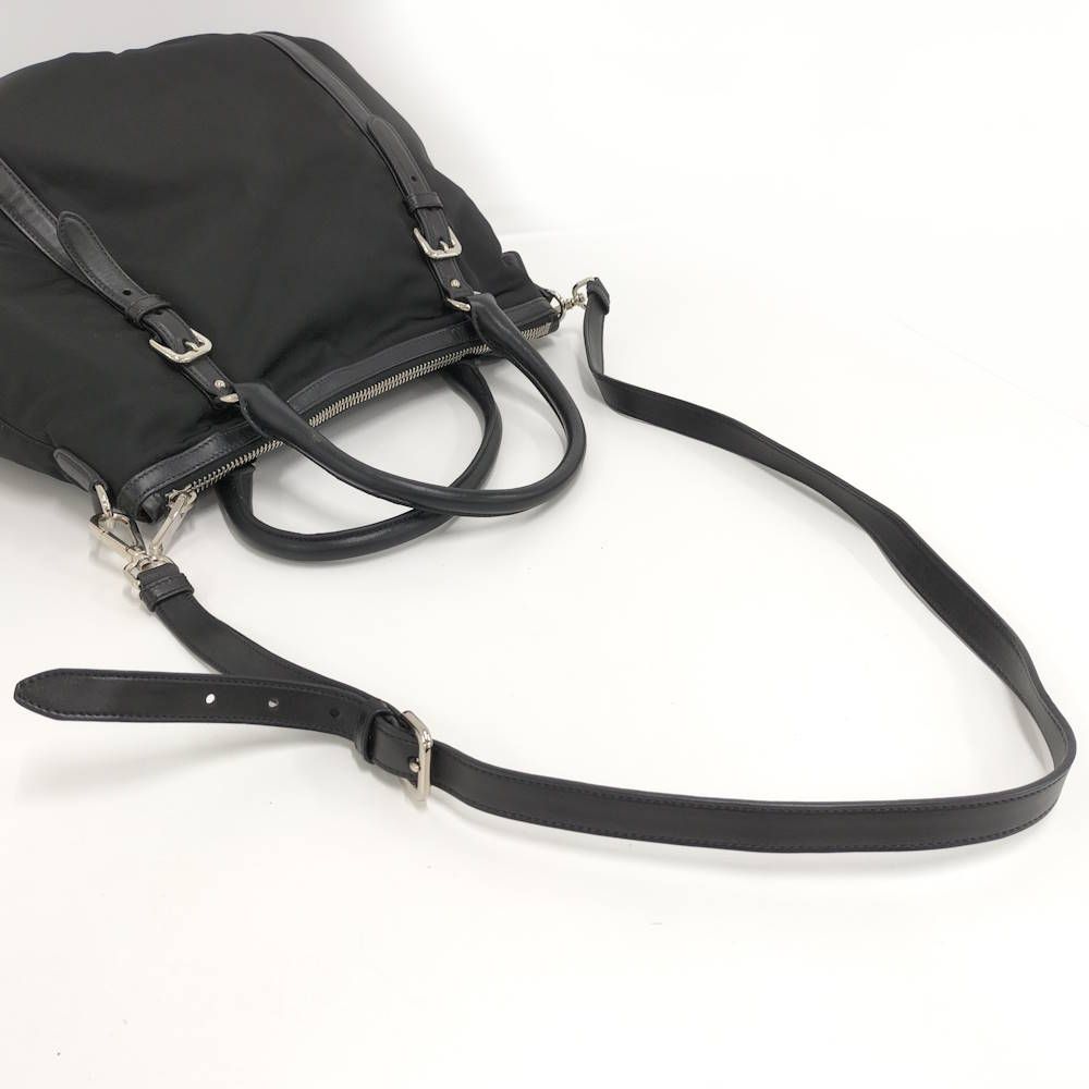 Prada 2-Way Handbag Black Tessuto Leather — view 7