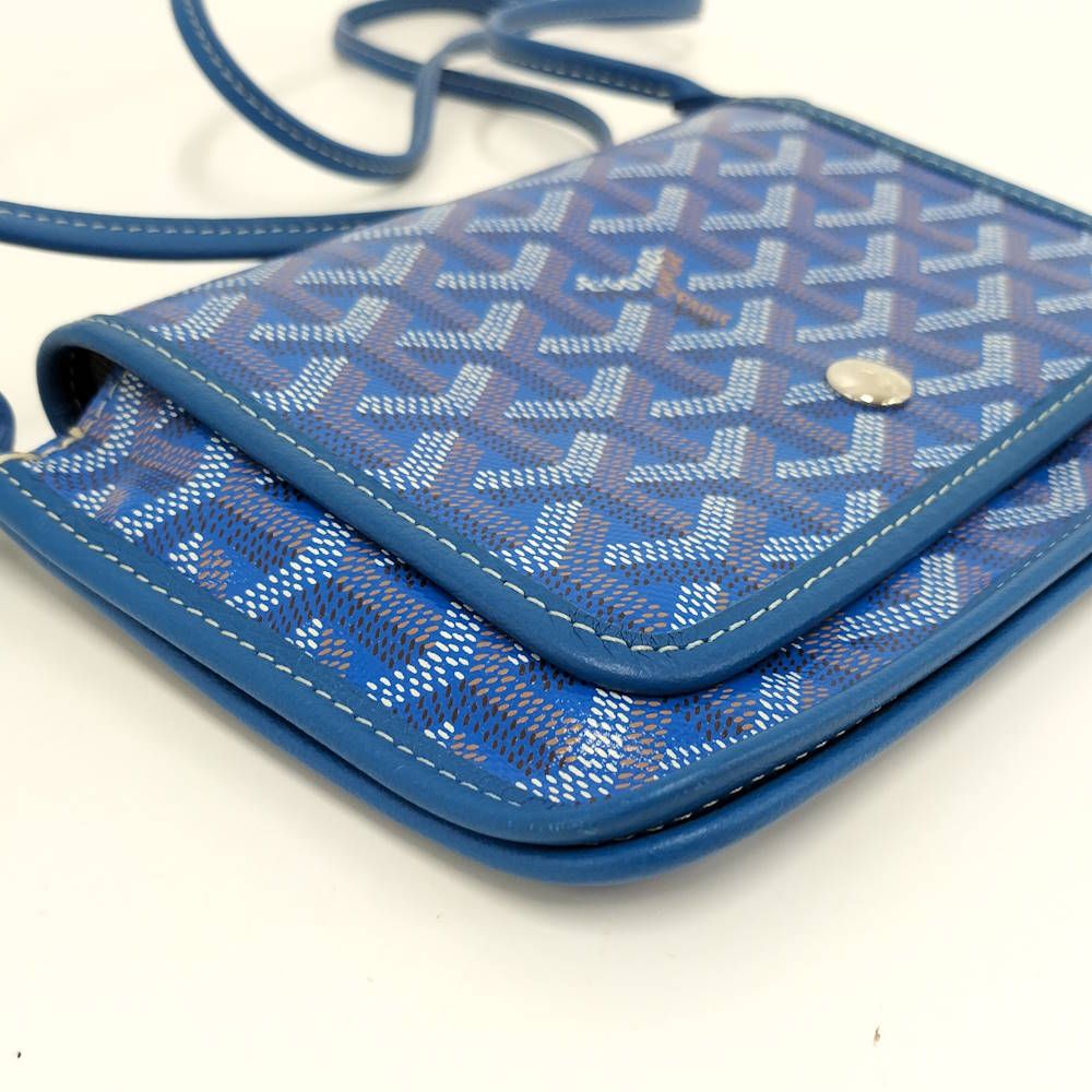 Goyard Blume Pouch Wallet Blue Canvas Leather — view 4