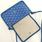 Goyard Blume Pouch Wallet Blue Canvas Leather — view 5
