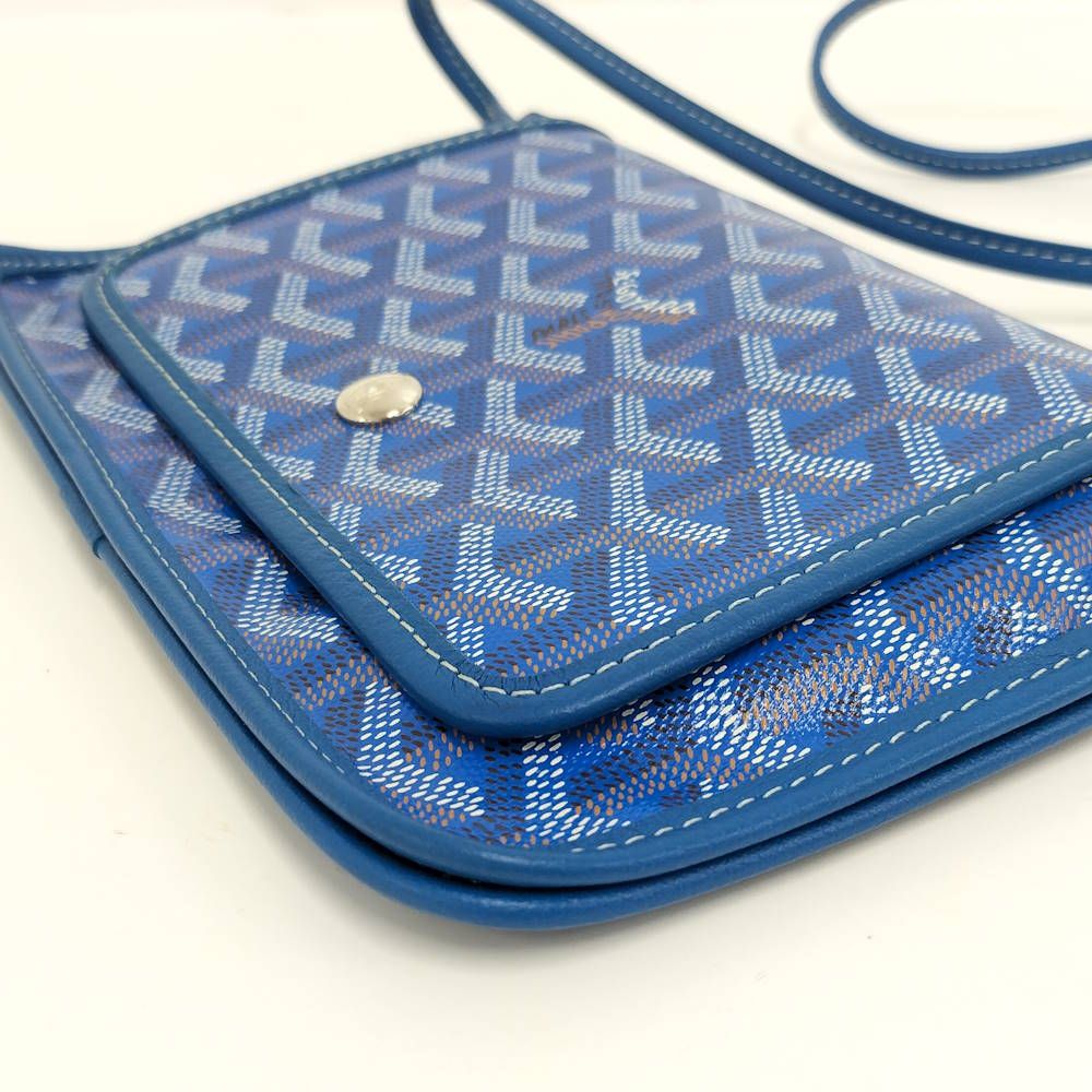 Goyard Blume Pouch Wallet Blue Canvas Leather — view 3