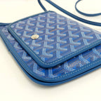 Goyard Blume Pouch Wallet Blue Canvas Leather — view 3