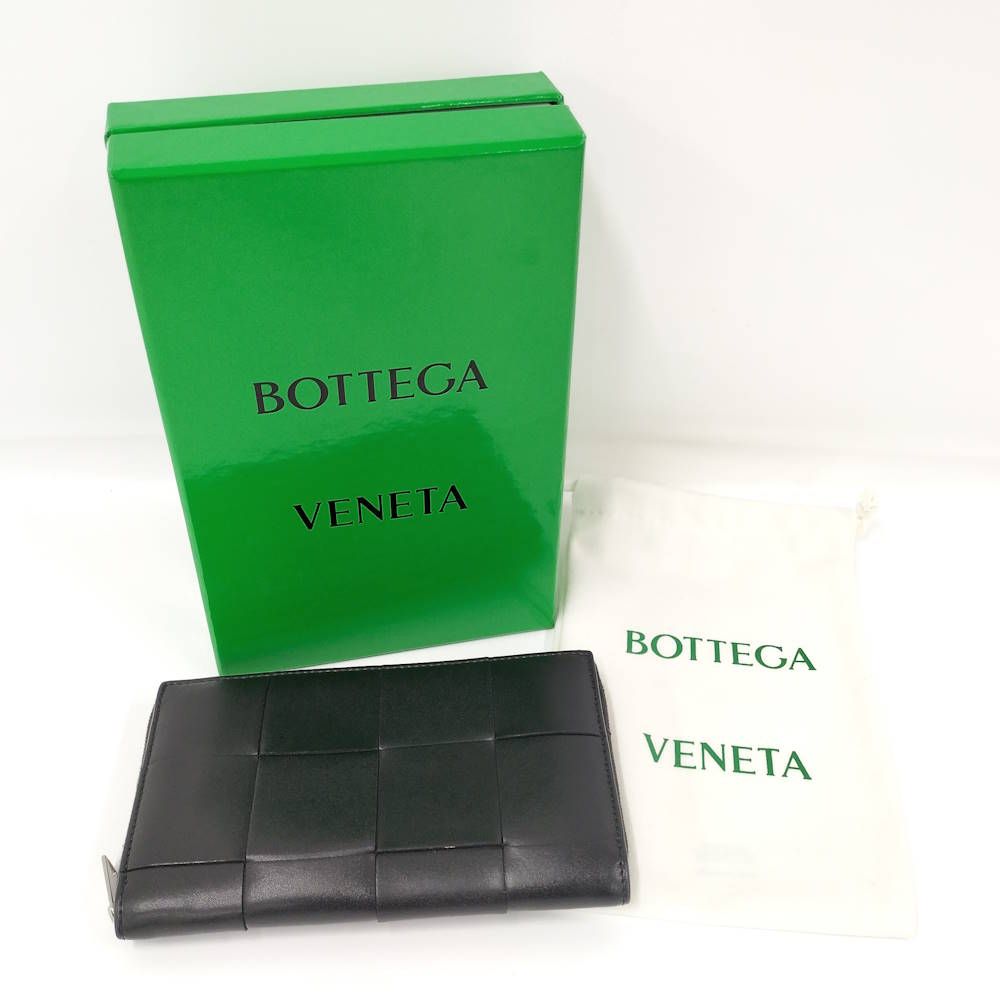 Bottega Veneta Cassette Zip Around Wallet Maxi Intrecciato Leather Black — view 9