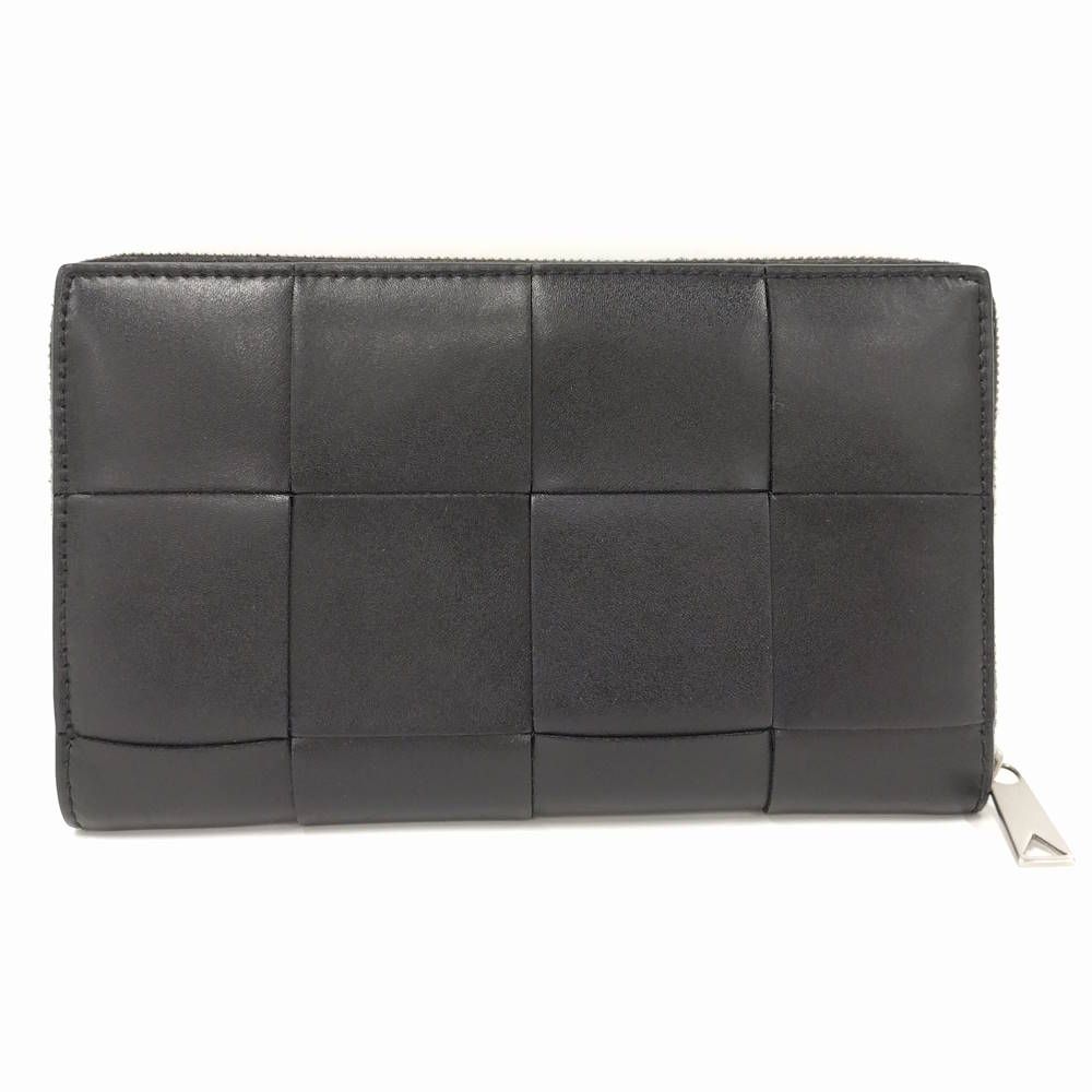 Bottega Veneta Cassette Zip Around Wallet Maxi Intrecciato Leather Black — view 3