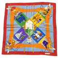 Hermes Carre 90 Scarf Venice Carnival Silk 100% Multicolor