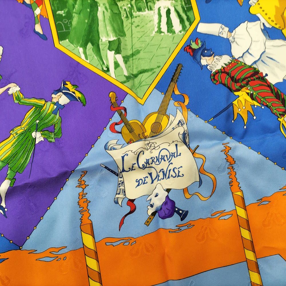 Hermes Carre 90 Scarf Venice Carnival Silk 100% Multicolor — view 2