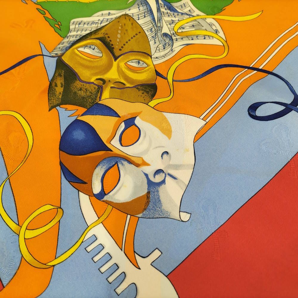 Hermes Carre 90 Scarf Venice Carnival Silk 100% Multicolor — view 4