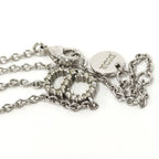 Dior Necklace CD Logo Rhinestone Plated Silver — view 7