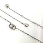 Dior Necklace CD Logo Rhinestone Plated Silver — view 4