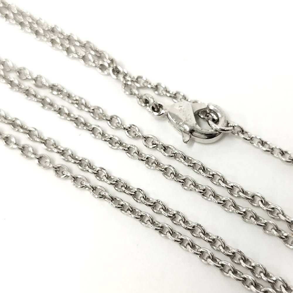 Dior Necklace CD Logo Rhinestone Plated Silver — view 8